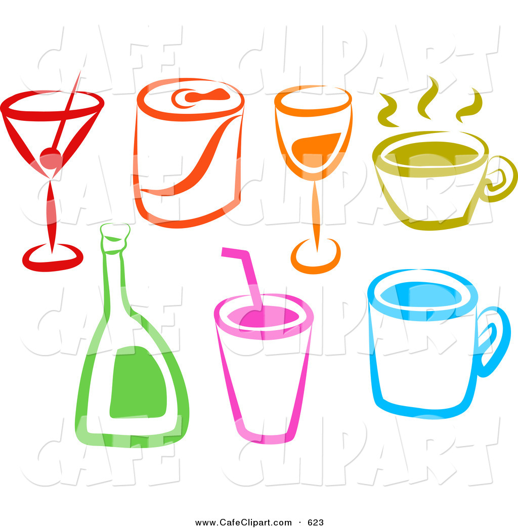 1024x1044 Vector Clip Art Of A Digital Collage Of Rainbow Colored Beverages