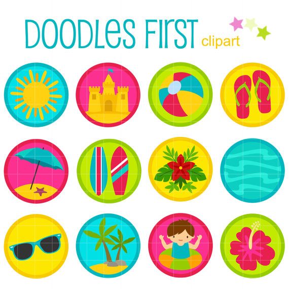 570x570 Beach Summer Collage Sheet For Scrapbooking Card Making Cupcake