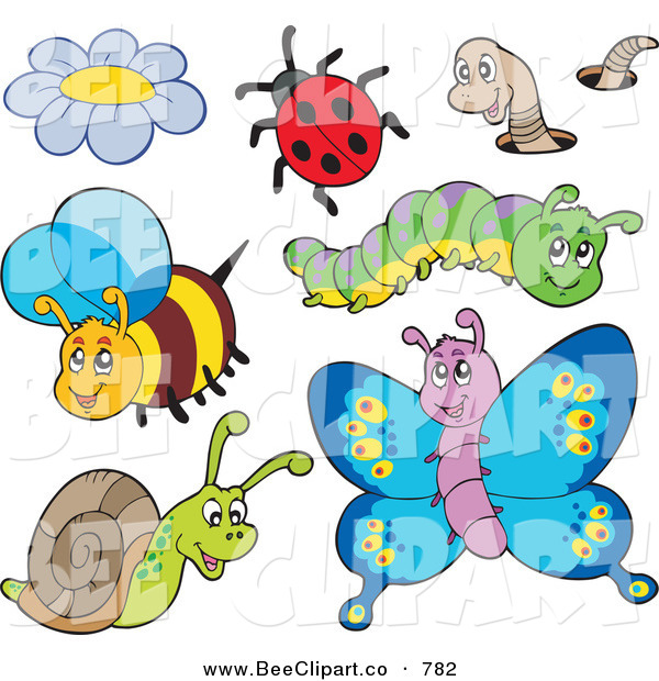 600x620 Cartoon Vector Clip Art Of A Digital Collage Of Cute Insects
