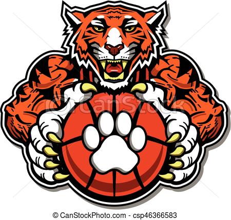 450x430 Tiger Basketball Team Design With Mascot For School, College