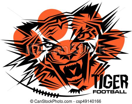 450x354 Tribal Tiger Football Team Design For School, College Or Clip