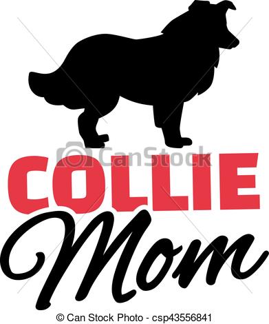 391x470 Collie Mom With Dog Silhouette Eps Vector