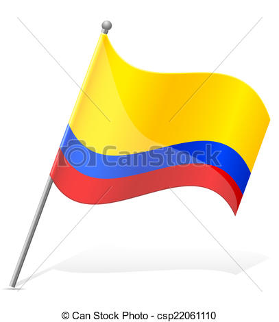 407x470 Flag Of Colombia Vector Illustration Isolated On White Vector