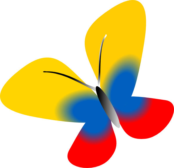 600x580 Colombia Flag Butterfly Clip Art