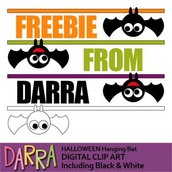 350x350 Halloween Clip Art Free Set Featuring Hanging Bat Up Side Down