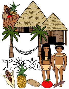 270x350 Taino Indians Clip Art Color And Black And White By Molly Tillyer
