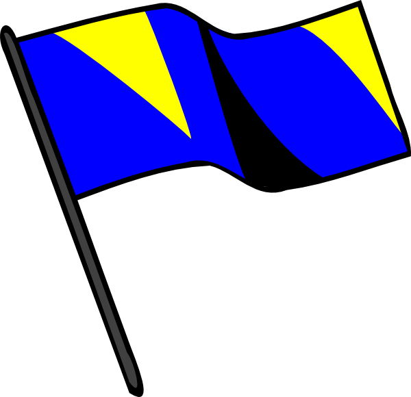 600x580 Blue Gold Black Flag Clip Art