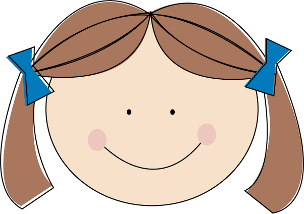 602x424 Clipart Of A Girl With Brown Hair Pencil And In Color