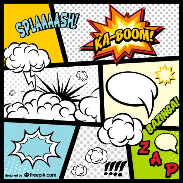 626x626 Comic Book Page Elements Vector Free Download