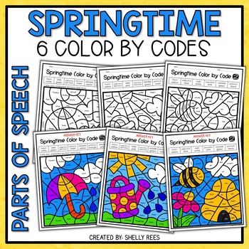 350x350 Spring Coloring Pages Parts Of Speech Color By Number By Shelly Rees