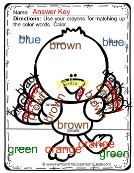 270x350 Thanksgiving Color By Code Color Words Printable And Coloring Page
