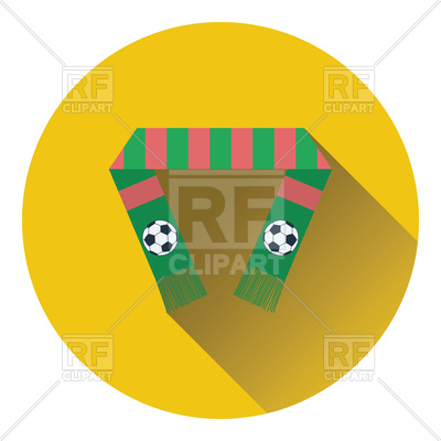 400x400 Flat Color Design Of Football Fans Scarf Icon Royalty Free Vector