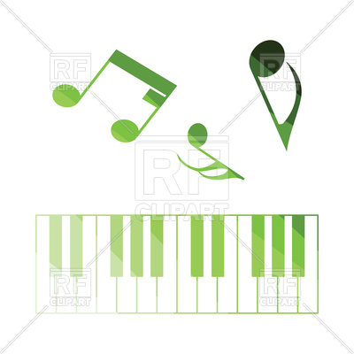 400x400 Flat Color Design Of Piano Keyboard Icon Royalty Free Vector Clip