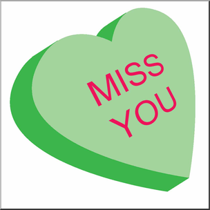 304x304 Clip Art Candy Heart Green Color I Abcteach