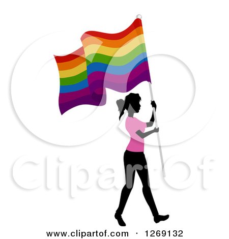 450x470 Clipart Of A Silhouetted Black Woman Wearing A Pink Shirt