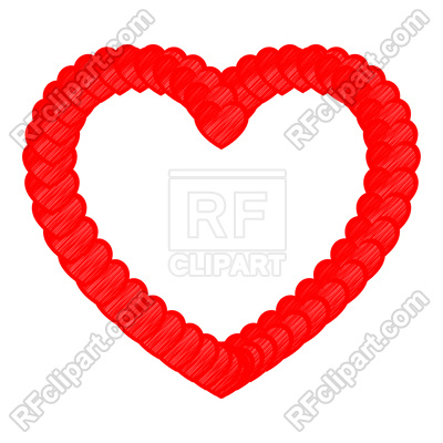 400x400 Heart Red Color With Small Hearts Art Style Royalty Free Vector