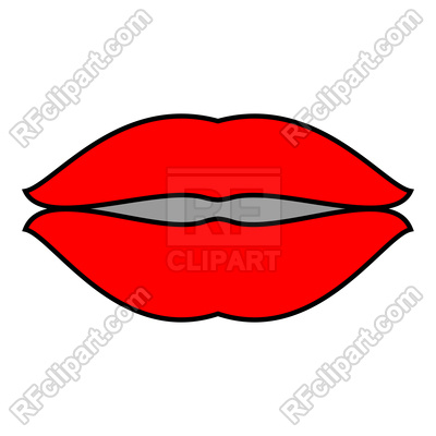 400x400 Lips Red Color Icon Black Color Illustration Isolated Royalty Free