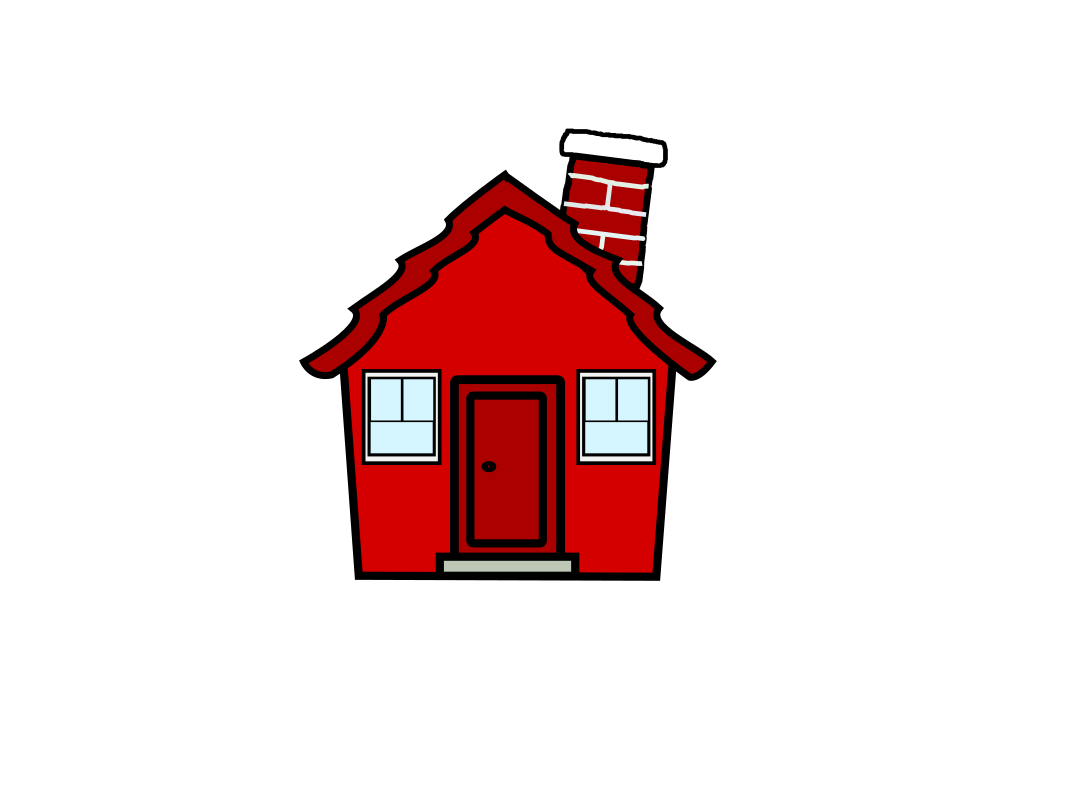 1067x800 Clip Art House Red Color