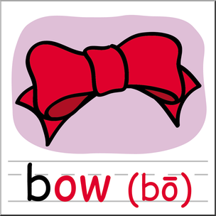 304x304 Clip Art Basic Words Ow Phonics Bow 3 Color I