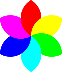 258x298 6 Color Football Flower Remix Clip Art