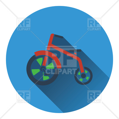 400x400 Baby Tricycle Icon, Flat Color Design Royalty Free Vector Clip Art