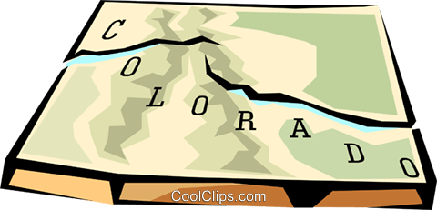 480x231 Colorado State Map Royalty Free Vector Clip Art Illustration