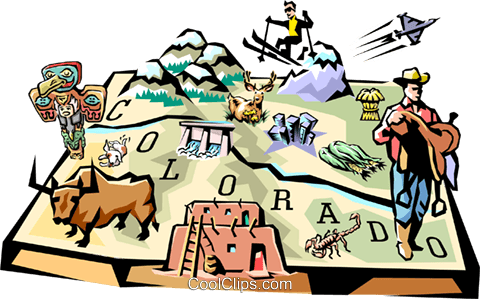 480x299 Colorado Vignette Map Royalty Free Vector Clip Art Illustration