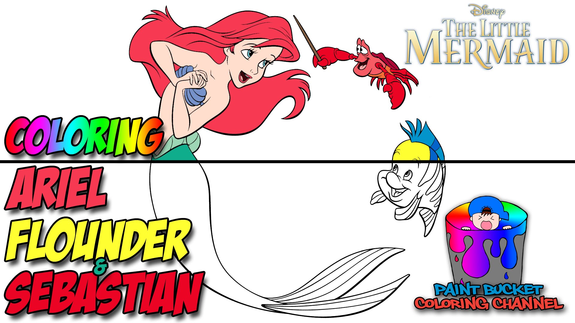 1920x1080 How To Color The Little Mermaid Coloring Page