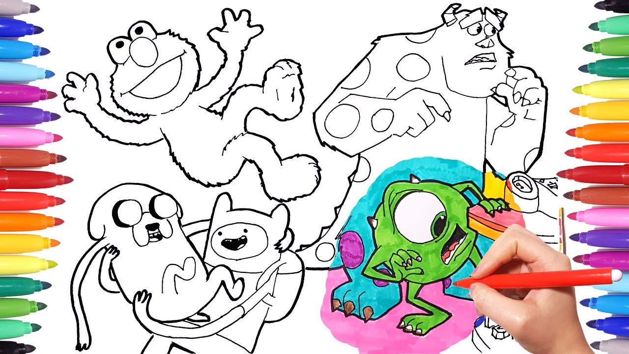 1280x720 Cartoon Characters Coloring Book Page 1 Monster Amp Co, Adventure