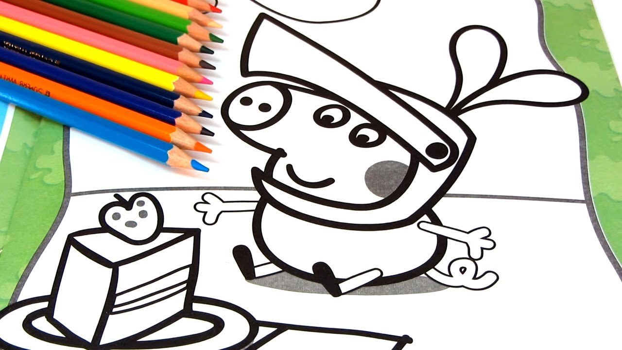 1280x720 Peppa Pig Coloring Book Pages For Children With George Fun Art