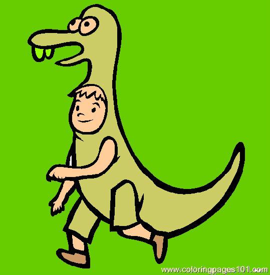 539x550 Dinosaur Costume Coloring Page