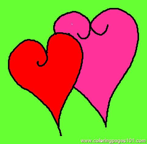 481x473 Hearts 1 Coloring Page