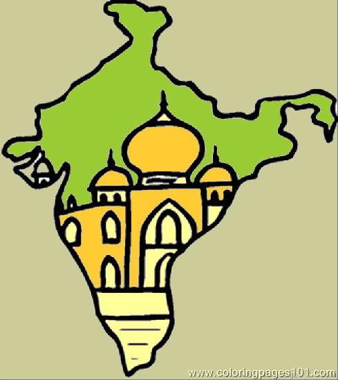 489x550 Map Of India Coloring Page