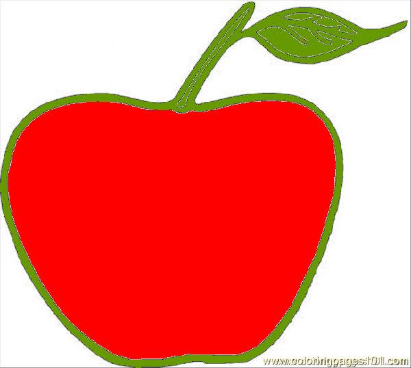600x538 Apple Coloring Page