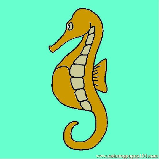 550x550 Sea Horse Coloring Page
