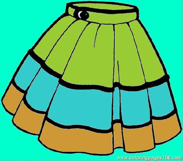 600x526 Skirt Coloring Page