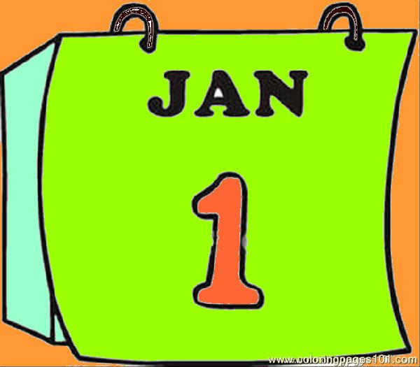 600x525 Calendar Page Clipart Image Coloring Page