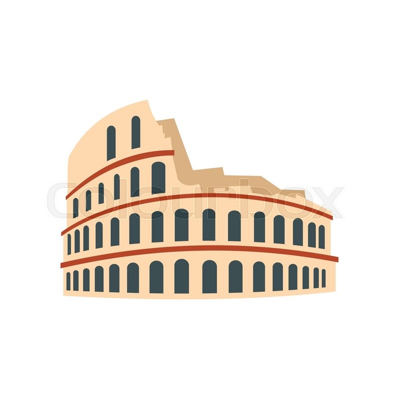 800x800 Roman Colosseum Icon In Flat Style Isolated On White Background