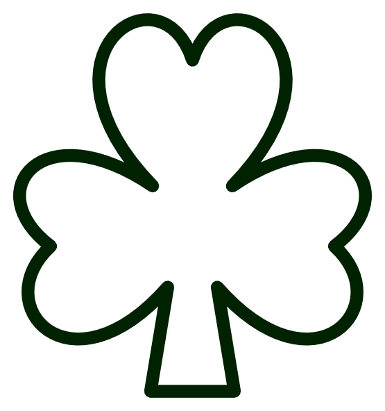 555x592 Saint Pattys Day Shamrock Black White Line Flower Art Coloring