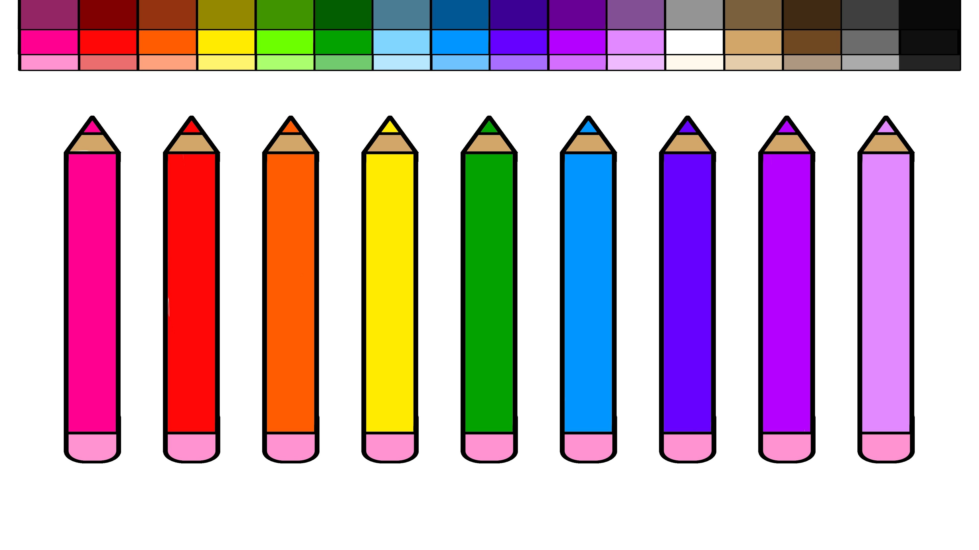 3840x2160 School Coloring Page 7 Crayons Fresh Learn Colors For Kids