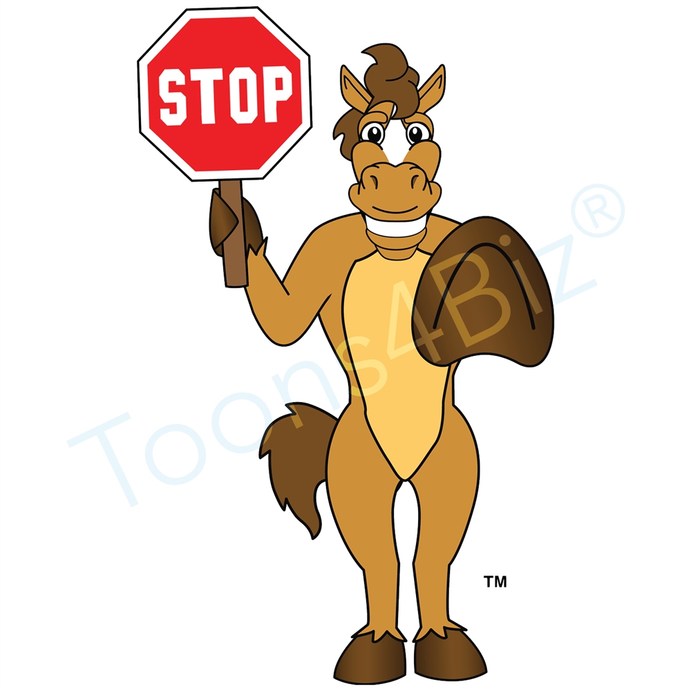 1000x1000 Colts Mascot Holding A Stop Sign Clip Art