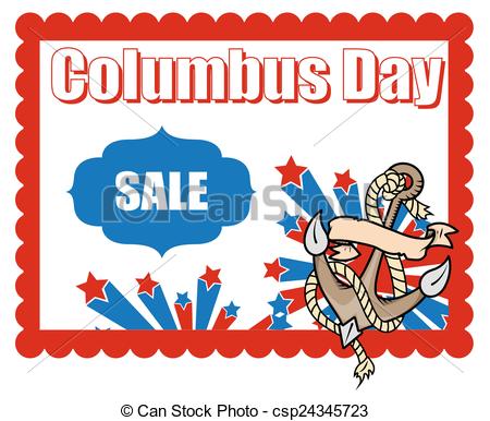 450x386 Columbus Day Sale Banner Graphic Vector Background Vector