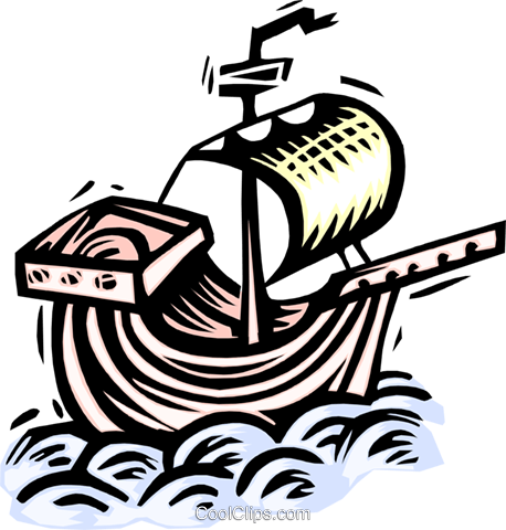 458x480 Christopher Columbus' Ship Royalty Free Vector Clip Art