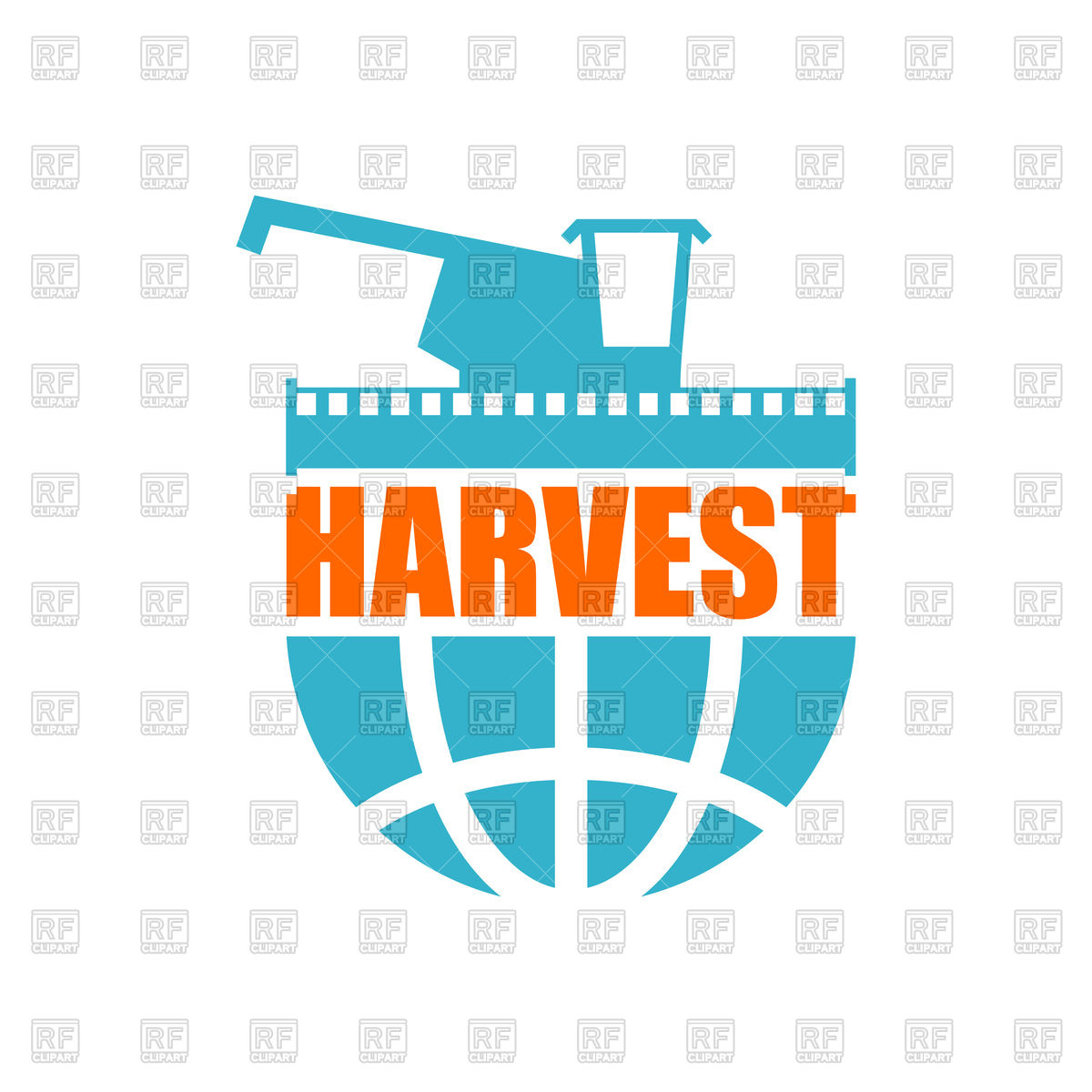 1200x1200 Harvest Logo. Agriculture Emblem. Combine Harvester And Earth