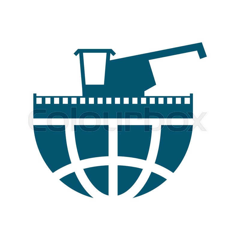 800x800 Combine Harvester Logo. Sign Farm. Machine For Harvesting Grain