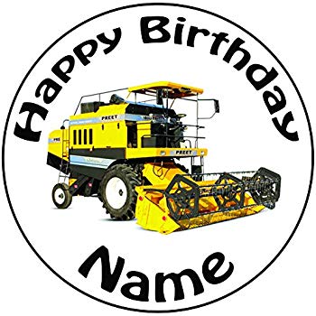 350x350 Personalised Combine Harvester Cake Topper