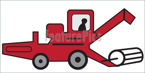 500x251 Cartoon Red Combine Harvester Stock Illustration I4899132