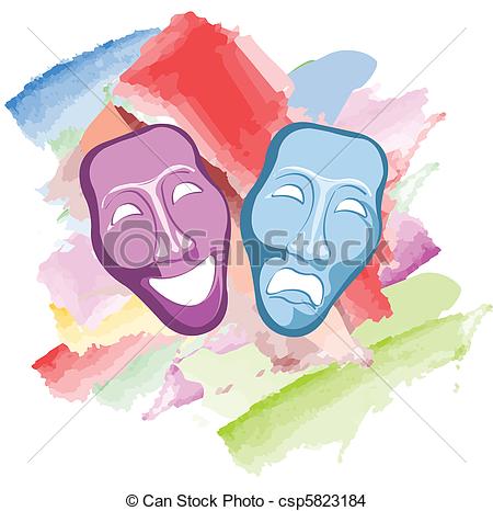 450x466 Theatre Comedy And Tragedy Masks Eps Vector