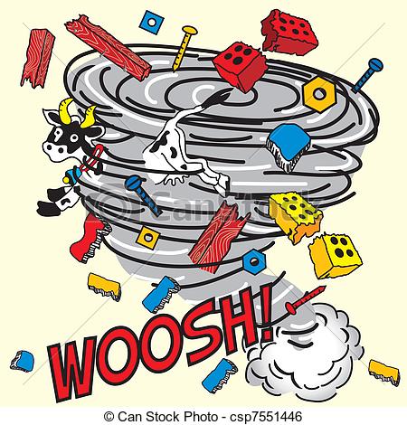 450x470 Comic Book Inspired Tornado! Clip Art Vector