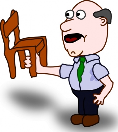 382x425 Free Download Of Fatman Holding A Chair Clip Art Vector Graphic